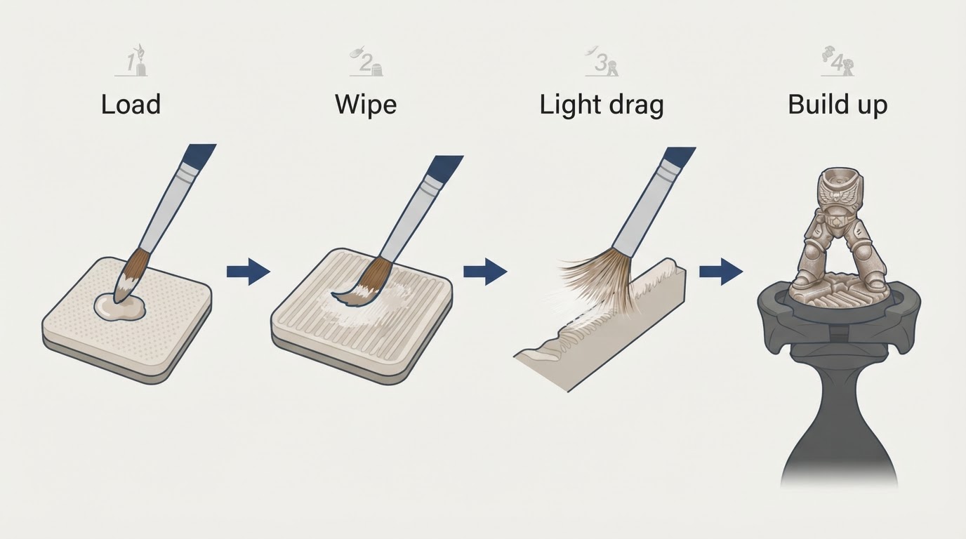 Workflow diagram for artis opus brushes.