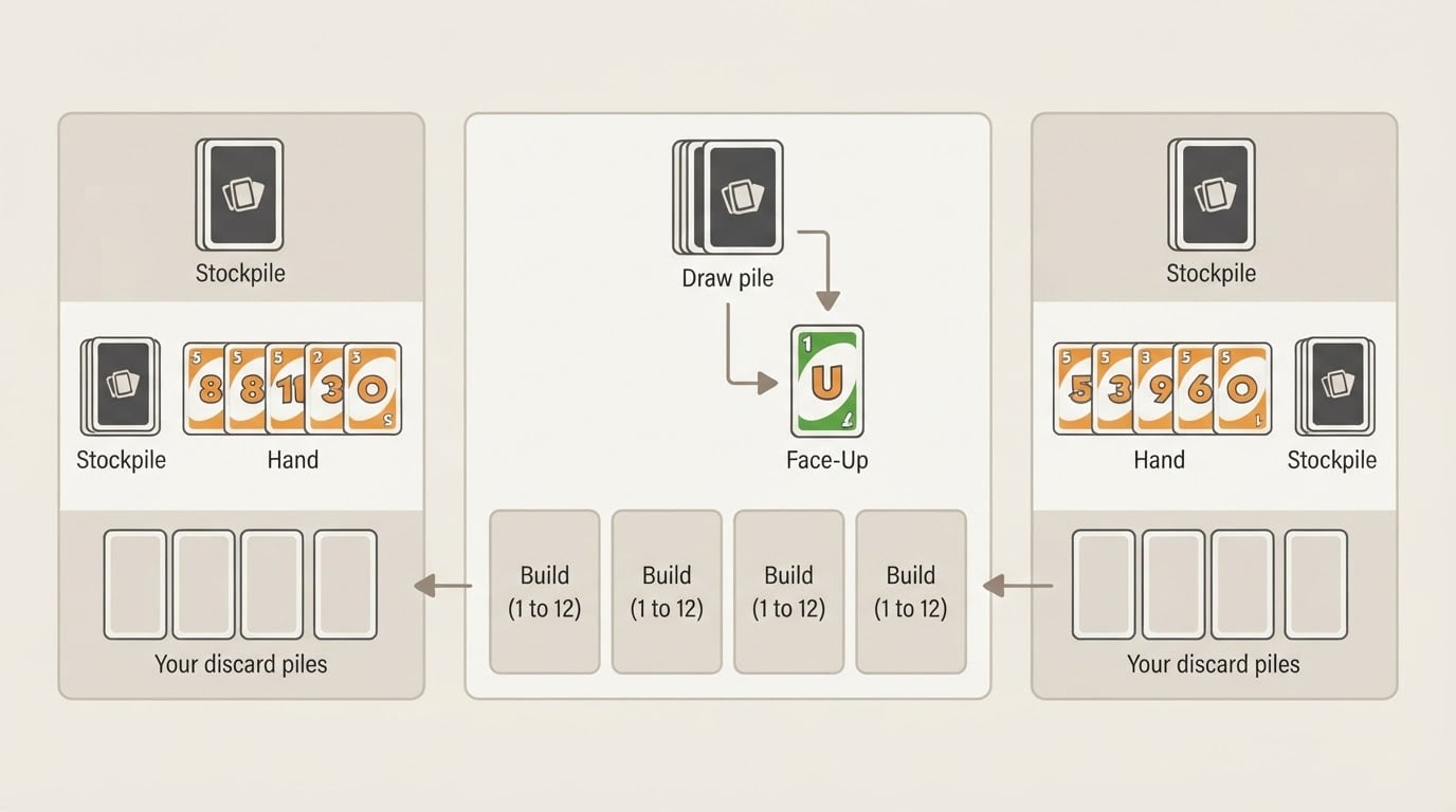 Workflow diagram for skip-bo online.