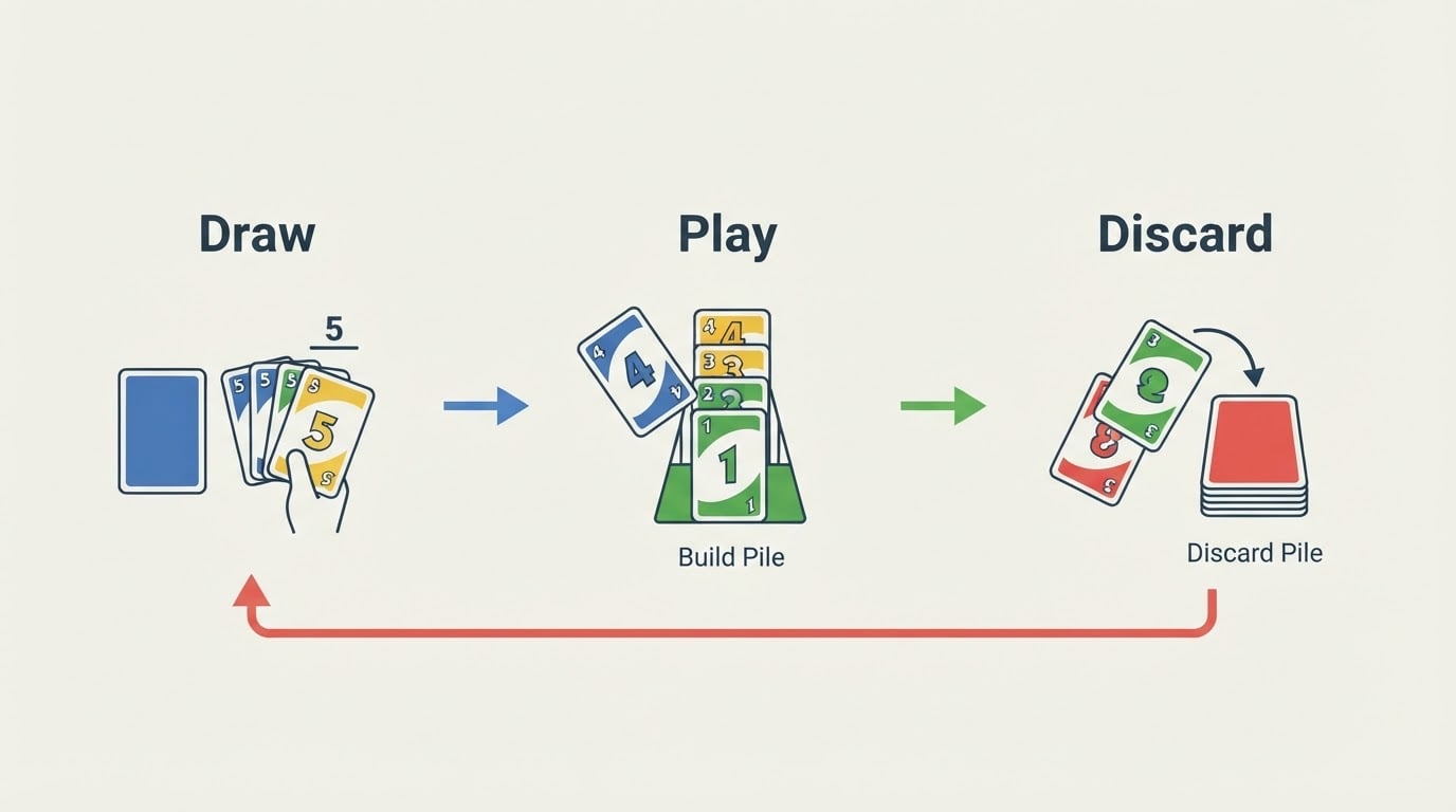 Workflow diagram for skip-bo online.